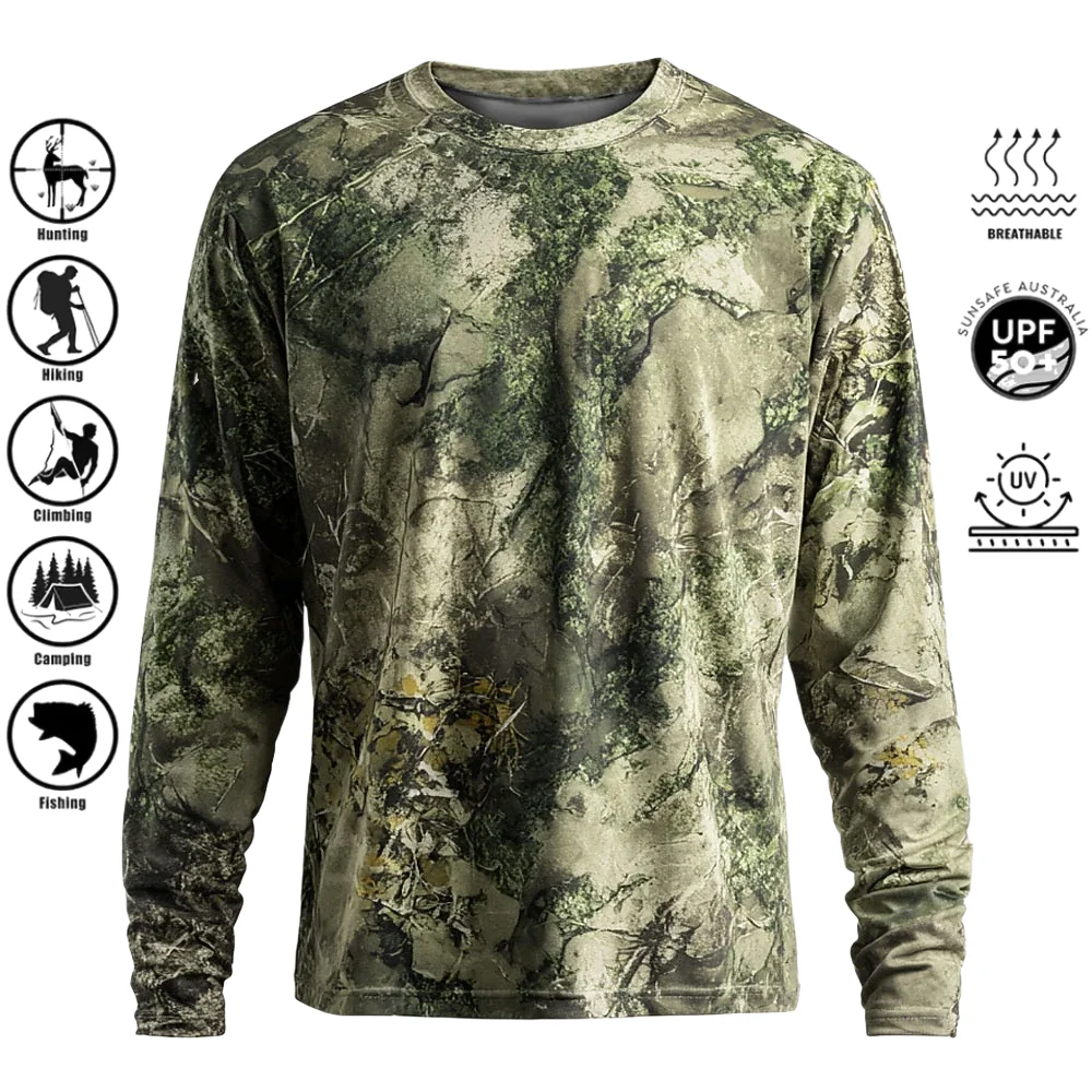 Fishing Shirt Uv Protection - T-shirt da uomo a maniche lunghe